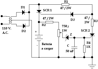 Cargador bater&iacute;as con desconexi&oacute;n autom&aacute;tica